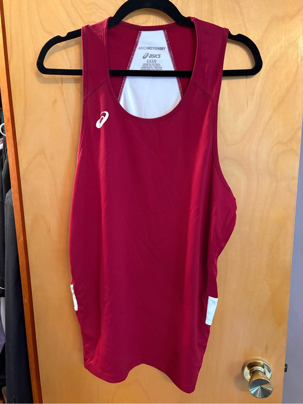 Asics Red Athletic Tank Top with White Accents